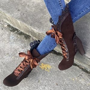 Mid Calf Victorian Boots